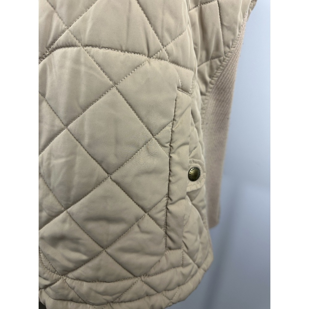 Lauren Ralph Lauren Quilted Vest Tan Zip Ribbed Sides Puffer Womens Plus Size 2X - Picture 8 of 16